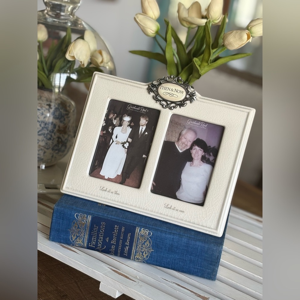 Grasslands Roads Then and Now Picture Frame. Porcelain | Crackled | 3.5"x5